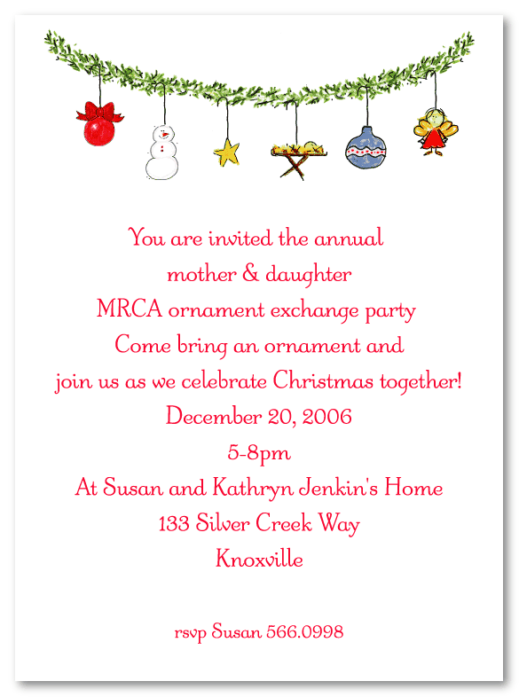 Christmas Ornaments Invitations
