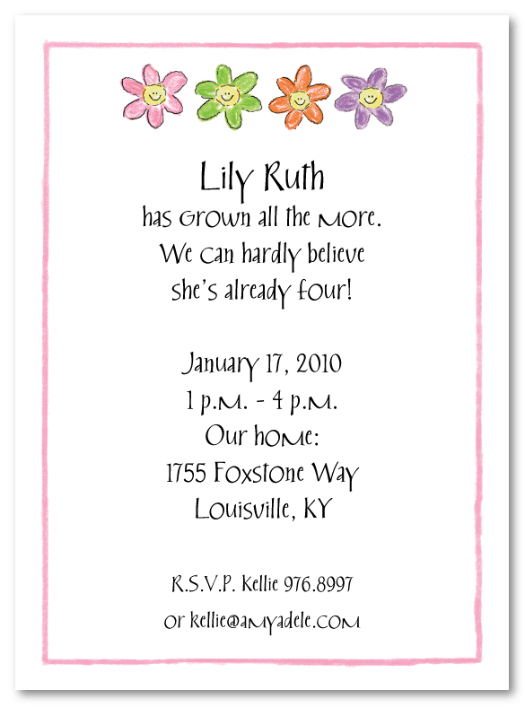 Happy Daisy Row Invitations