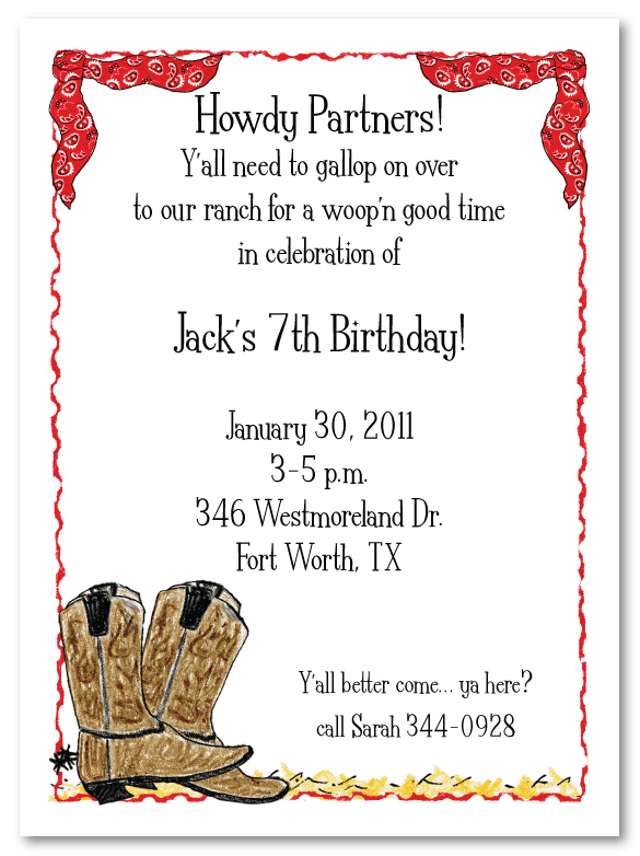 Cowboy Boots Invitations