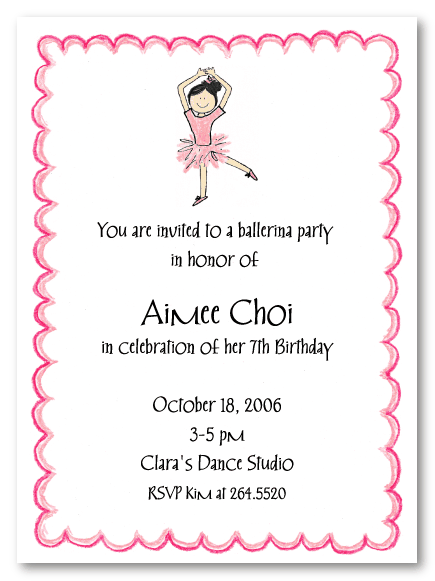 Asian Ballerina Invitations