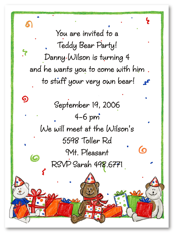 Bear Invitations