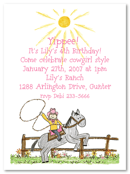 Cowgirl Invitations