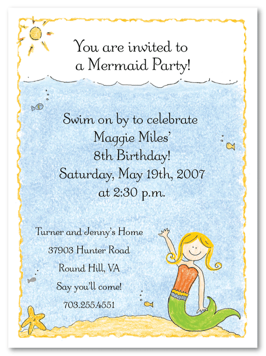 Mermaid Party Invitations