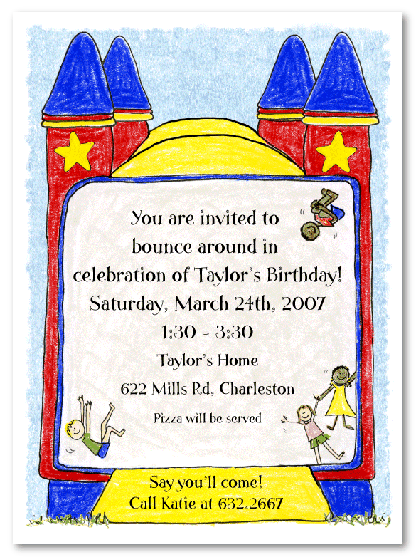 Moon Bounce Invitations
