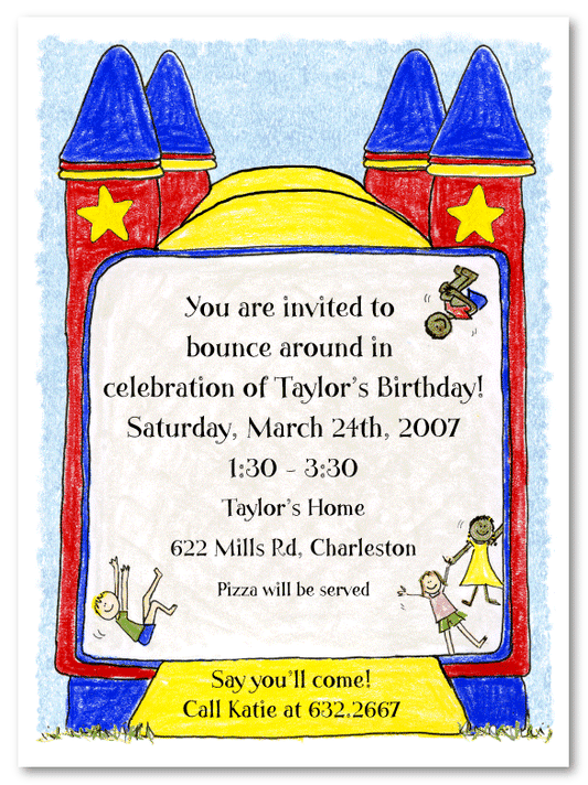 Moon Bounce Invitations