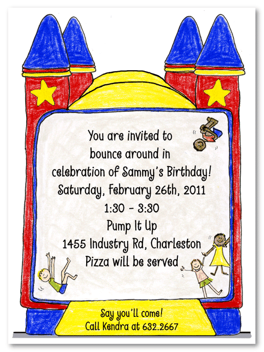 Indoor Moon Bounce Invitations