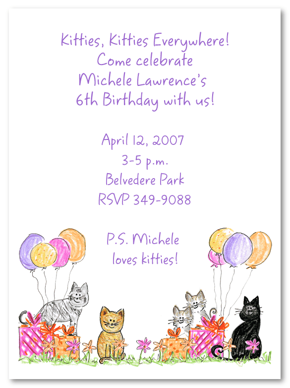 Garden Kitty Invitations