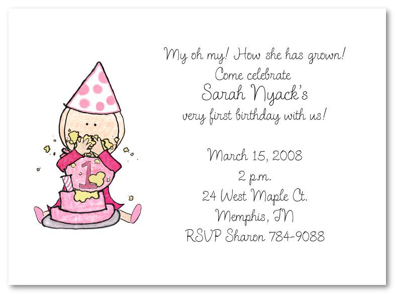 Girls First Birthday Party Invitations