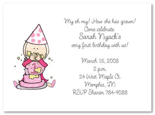 Girls First Birthday Party Invitations