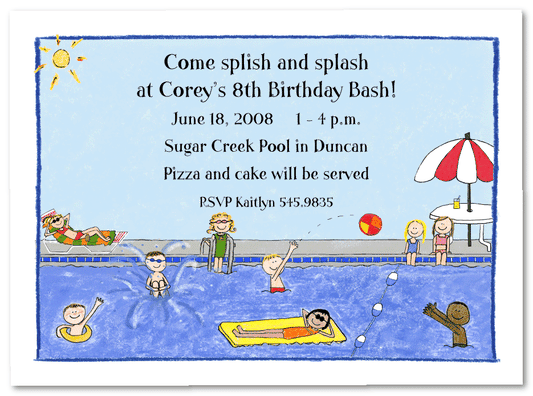 Swimming Pool Invitations