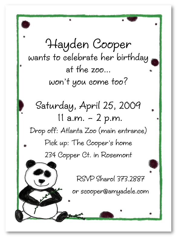 Panda Invitations