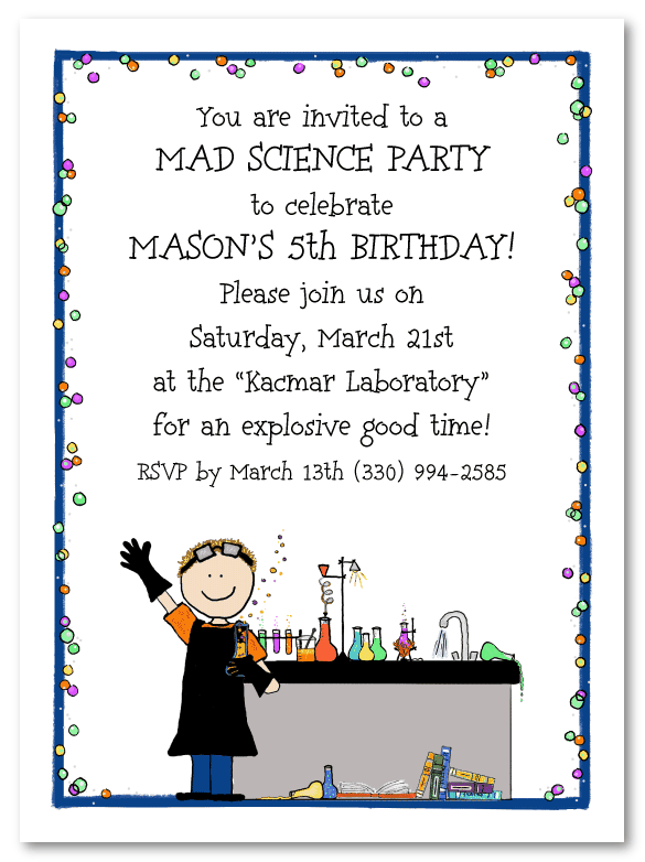 Science Boy Invitations