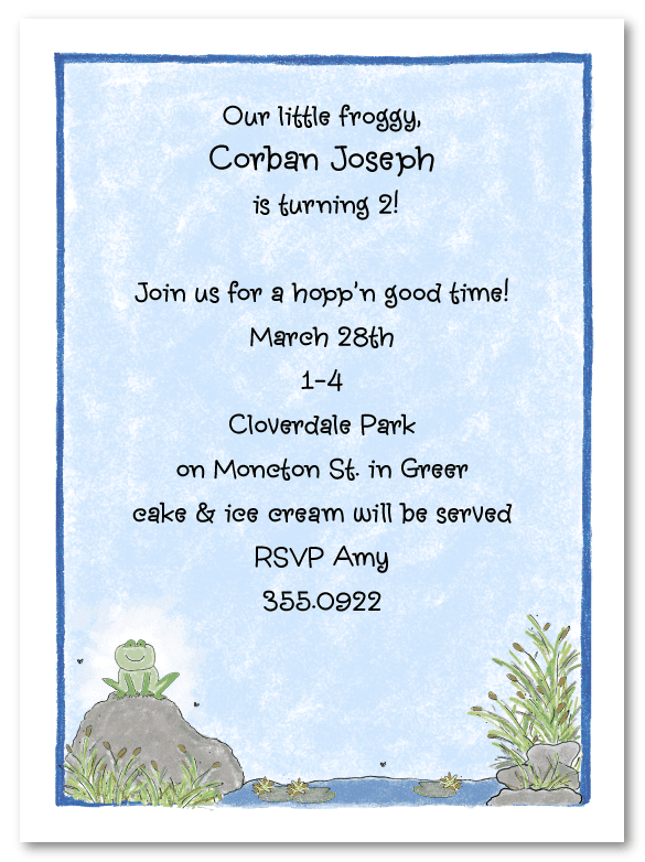 Sitting Frog Invitations