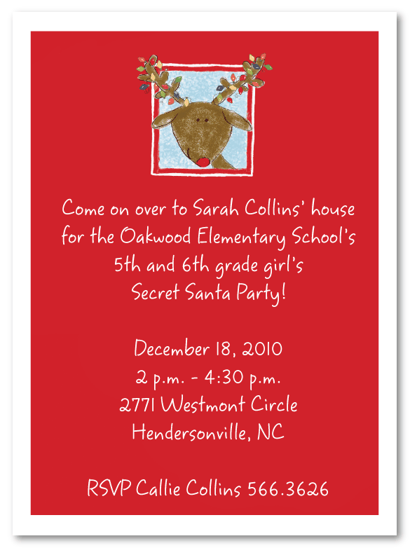 Reindeer Invitations