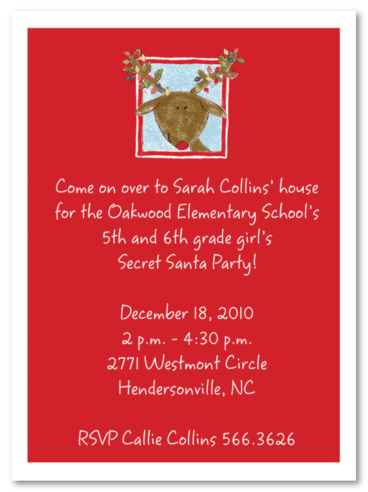 Reindeer Invitations
