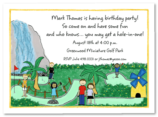 Miniature Golf Invitations