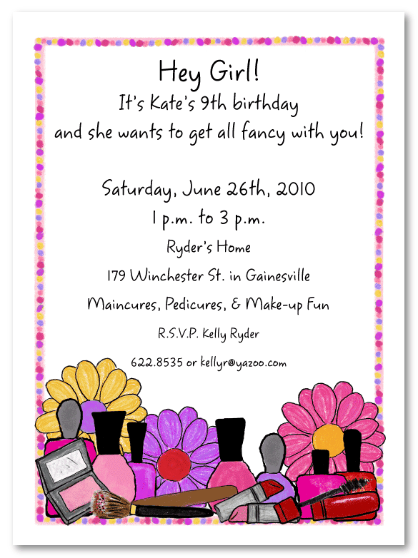 Manicure & Makeup Party Invitations AmyAdele.com Manicure & Makeup Party Invitations AmyAdele.com
