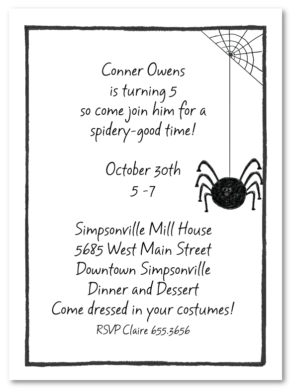 Black Spider Invitations