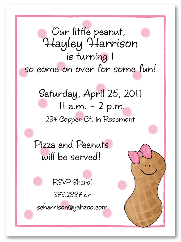 Peanut Girl Invitation