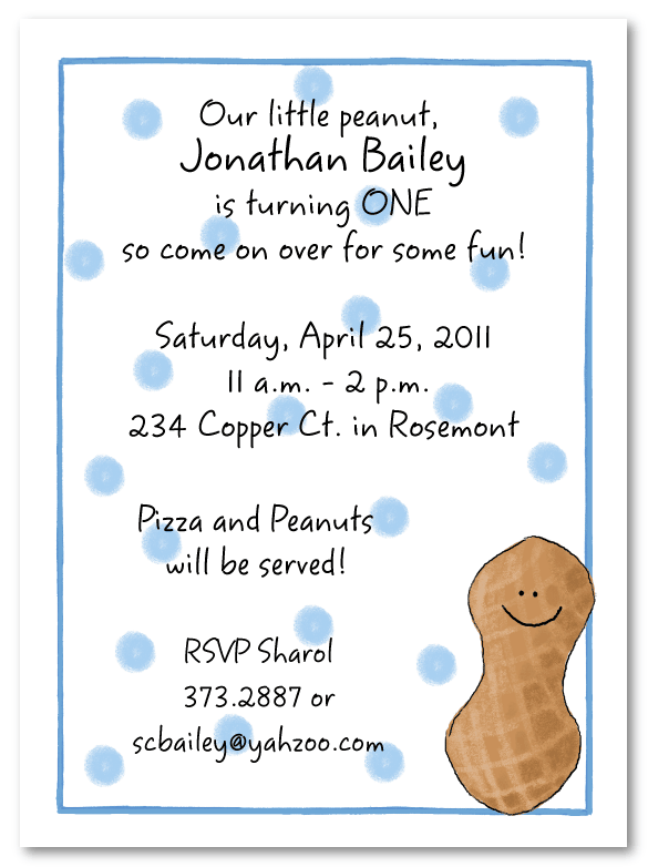 Peanut Boy Invitation