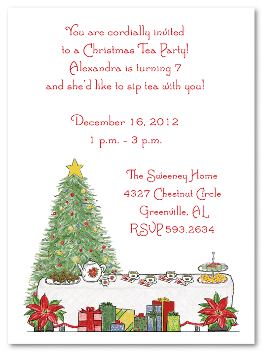 Christmas Tea Party Invitations