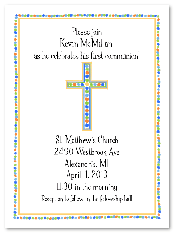 Colorful Blue Cross Invitation