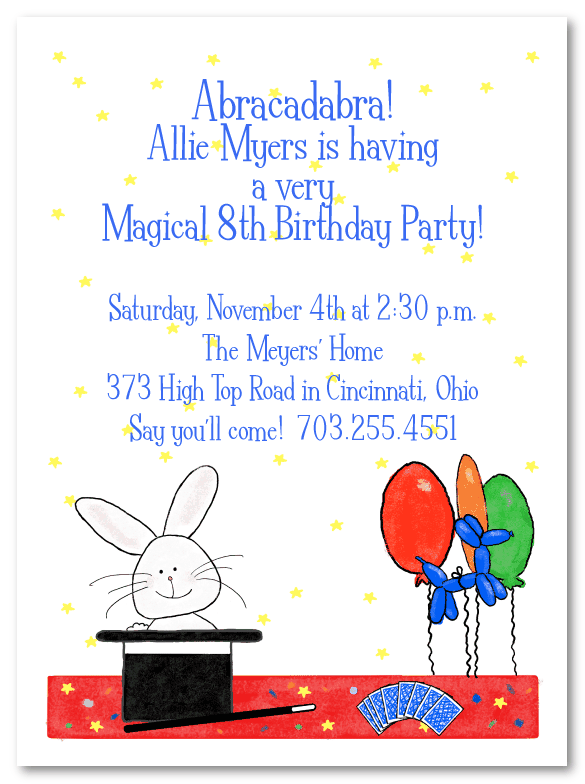 Magic Party Invitations