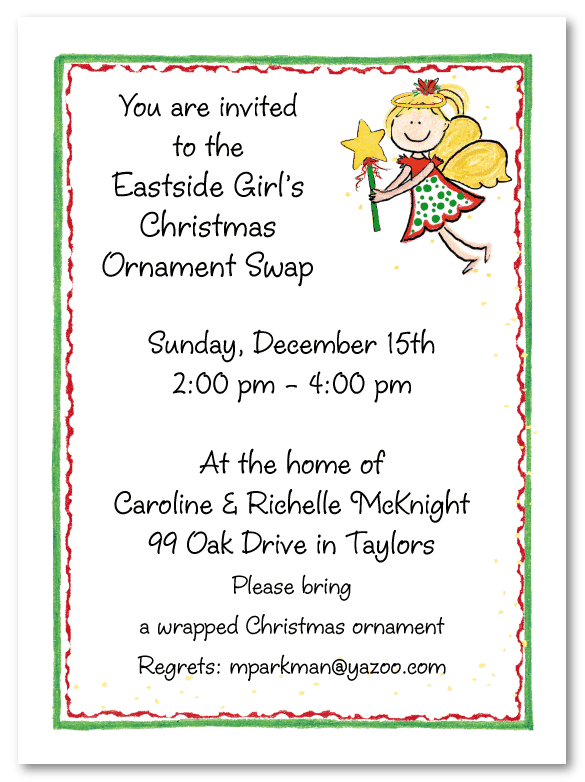 Christmas Angel Party Invitations