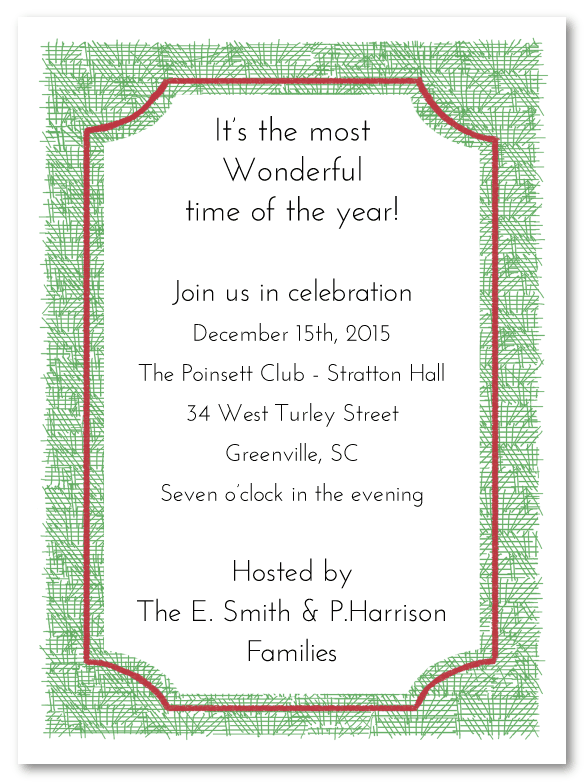 Evergreen Holiday Invitations