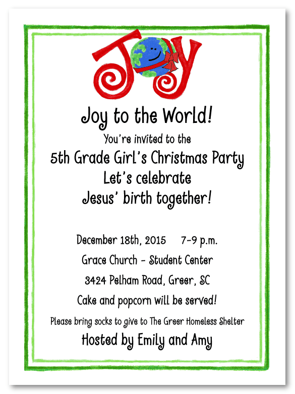 Joy to the World Party Invitations