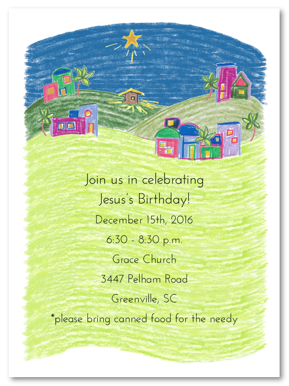Colorful Bethlehem Invitation