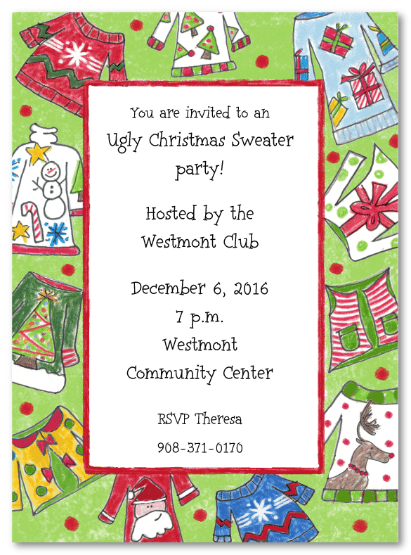 Ugly Christmas Sweater Invitation –