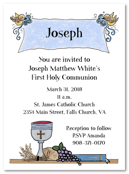 First Holy Communion For Boys Invitations