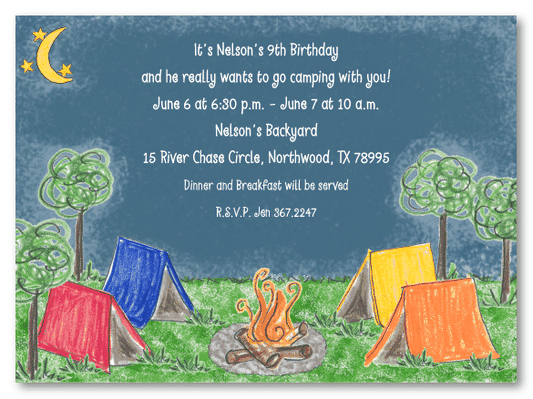 Camping Party Invitations