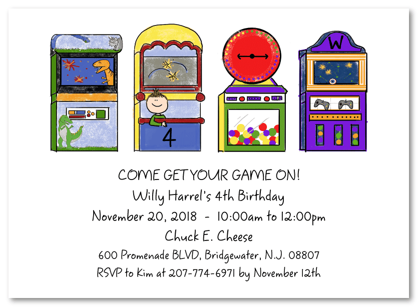Arcade Party Invitations