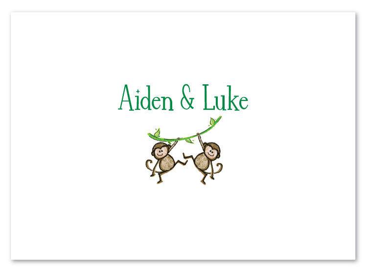 Two Little Monkeys Stationery