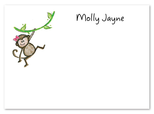 Girl Monkey Flat Card