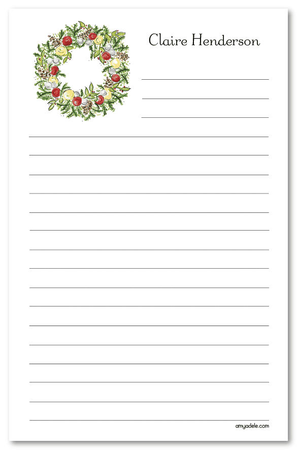 Williamsburg Wreath Note Pad