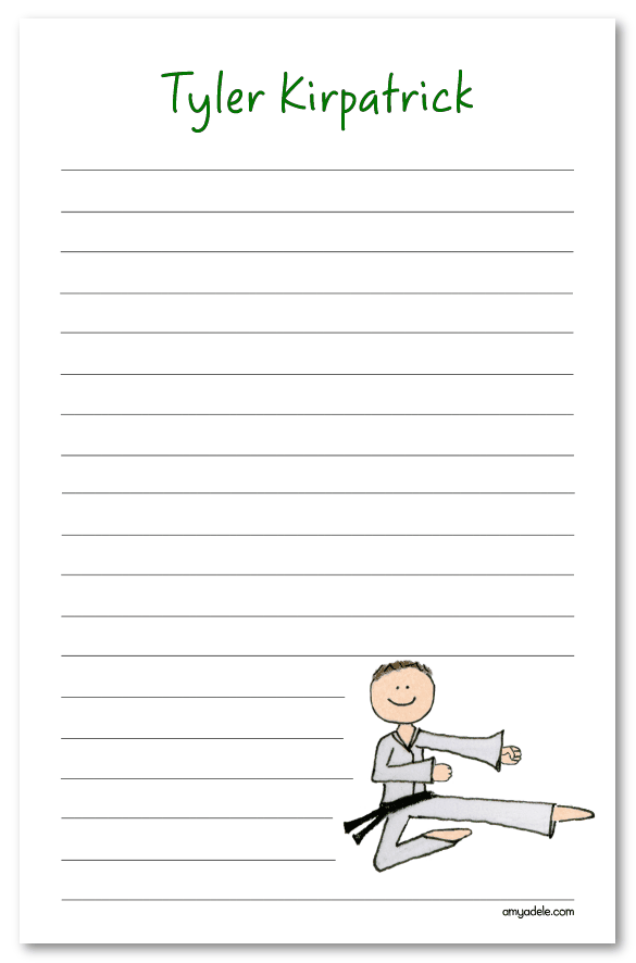 Karate Boy Note Pad