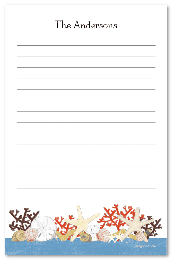 Sea Treasures Note Pad