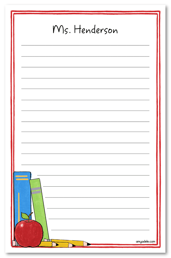 Simple Teacher Books Note Pad