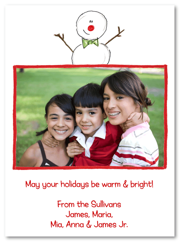 Bow Tie Snowman Photo Cards