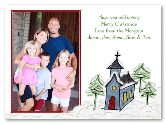 Snowy Church Photo Cards