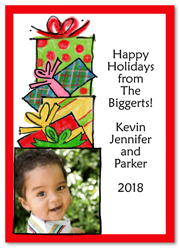 Holiday Gift Stack Photo Cards