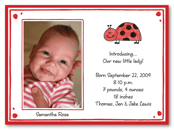 Ladybug Baby Photo Card