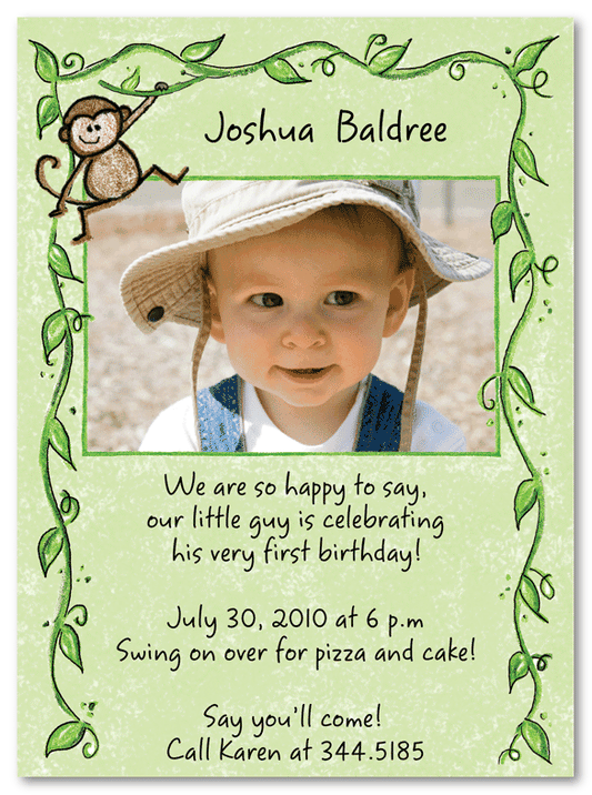 Monkey Photo Invitations