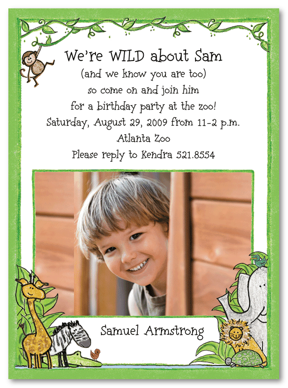 Zoo Photo Invitations