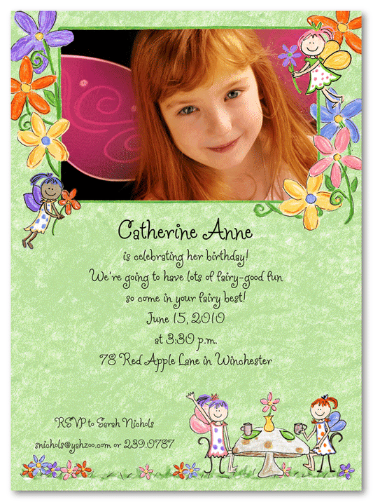 Fairy Photo Invitations