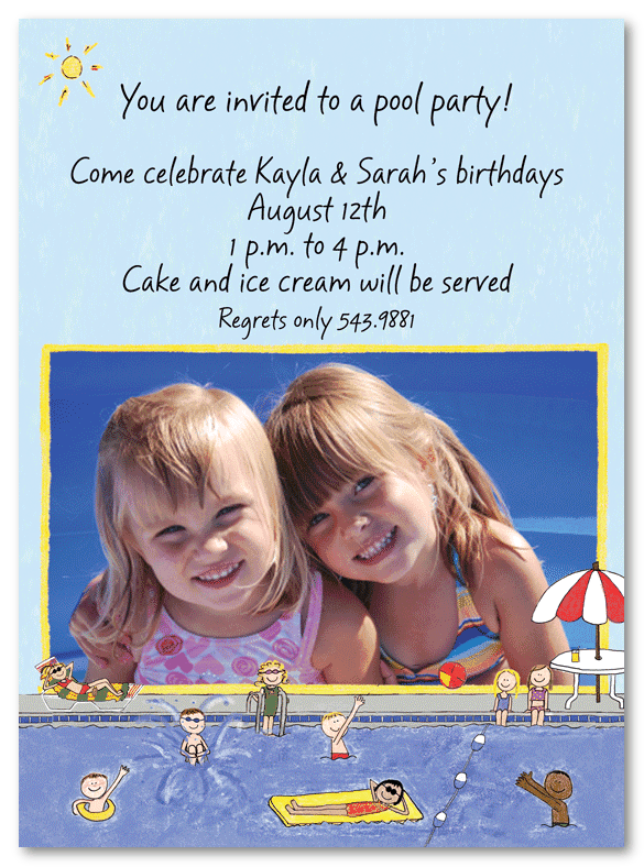 Swimming Pool Photo Invitations