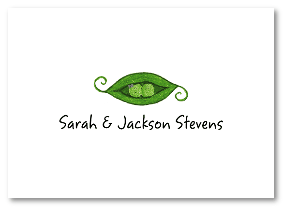 Peapod Family Girl And Boy Stationery